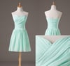 Lovely Handmade Sweetheart Prom Dresses , Mint Bridesmaid Dresses, Short Formal Dresses