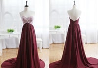 Image 1 of Beautiful Handmade Maroon Beaded Prom Dress 2016, Long Prom Gowns, Evening Dresses