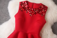 Image 2 of Pretty Red Short Formal Dresses, Winter Formal Dresses, Red Women Dresses
