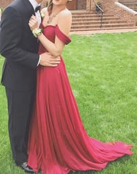 Image 1 of Charming Burgundy Off Shoulder Prom Dresses 2016, Evening Dresses, Formal Dresses