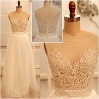 Image 1 of Charming White Tulle Lace Applique Prom Dresses, Prom Gowns, Evening Gowns 2018