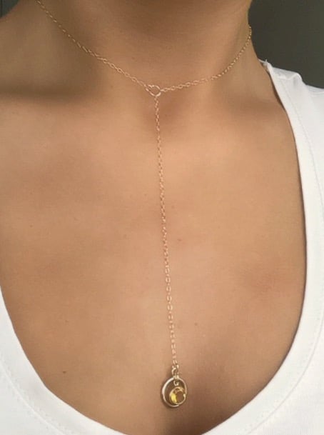 Image of Bezel Dazzle Lariat necklace