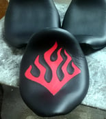Image of TRIUMPH SPEEDMASTER AMERICA LOW PROFILE SEAT CUSTOM RED FLAMES - BLACK LEATHER