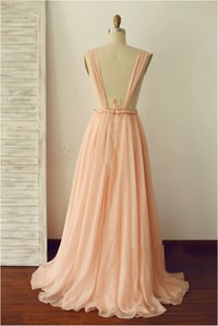 Image 2 of Lovely  Floor Length Straps Backless Prom Dress, Pearl Pink Formal Dresses, Party Dresses