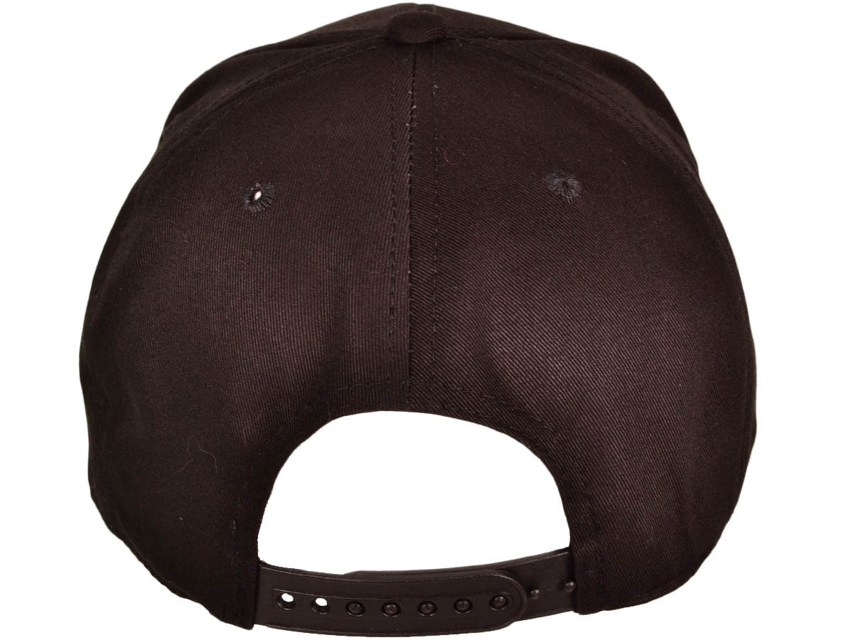 Image of MVA WHITE CURSIVE 3D EMBROIDERY on Black snapback hat 