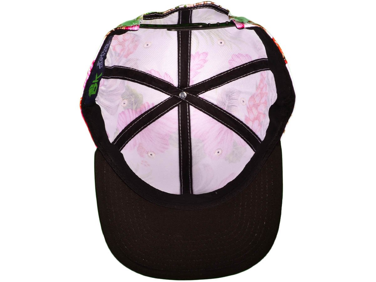 Image of MV Hat - Pink Floral with 3D 'VEGAN' EMBROIDERY