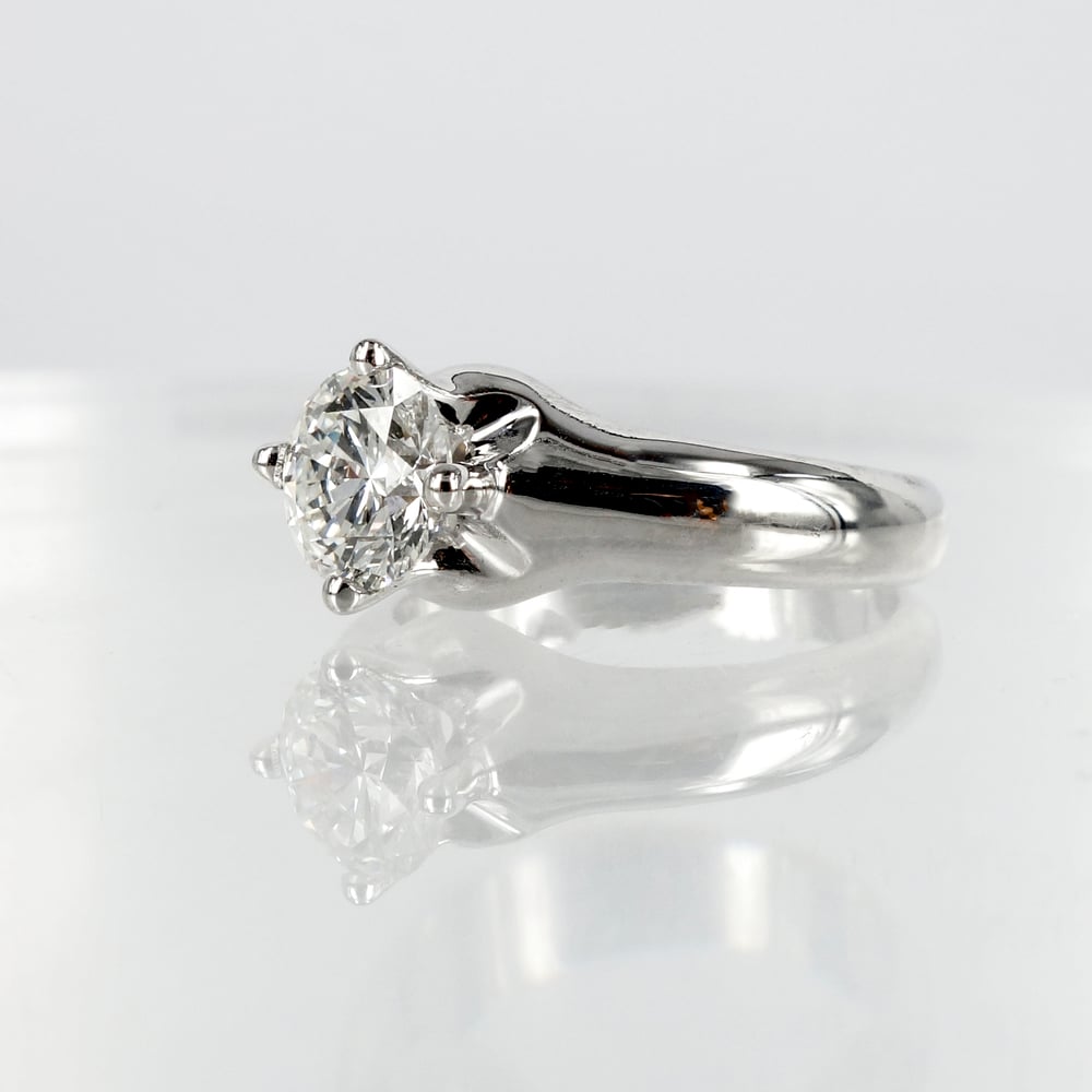 Image of Contemporary Four Claw Solitaire Diamond Ring