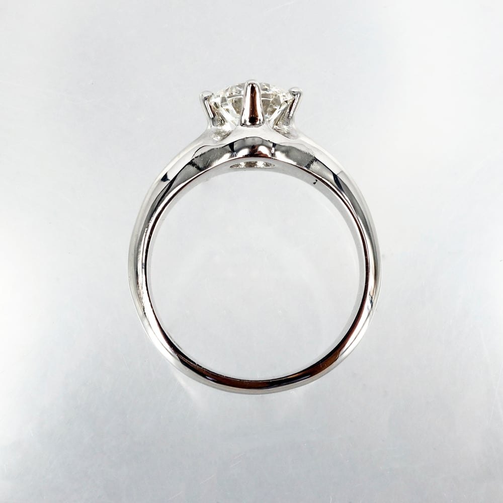 Image of Contemporary Four Claw Solitaire Diamond Ring