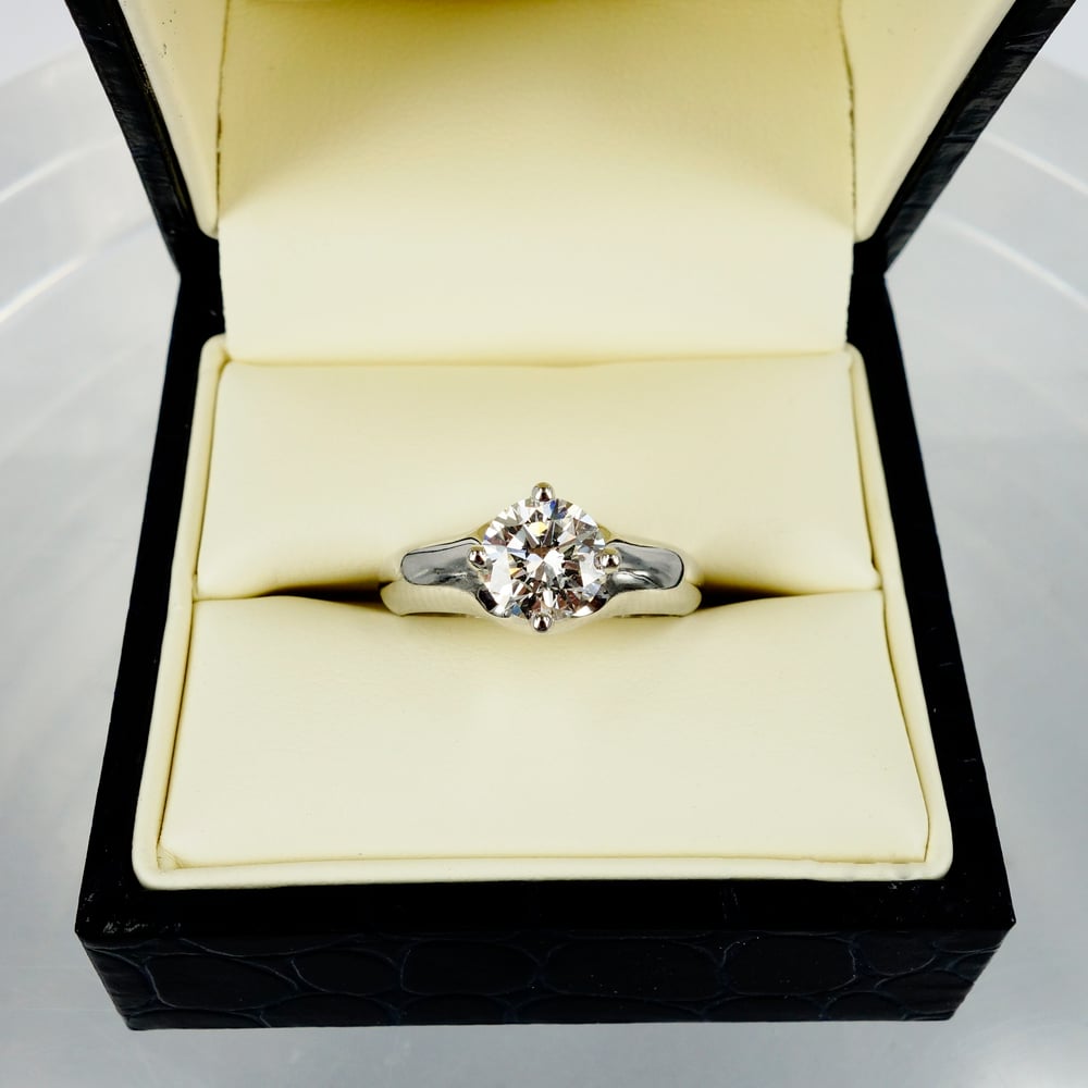 Image of Contemporary Four Claw Solitaire Diamond Ring