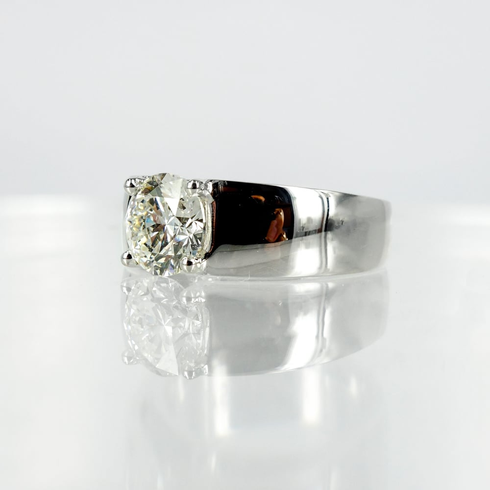 Image of Modern Floating Solitaire Diamond Ring