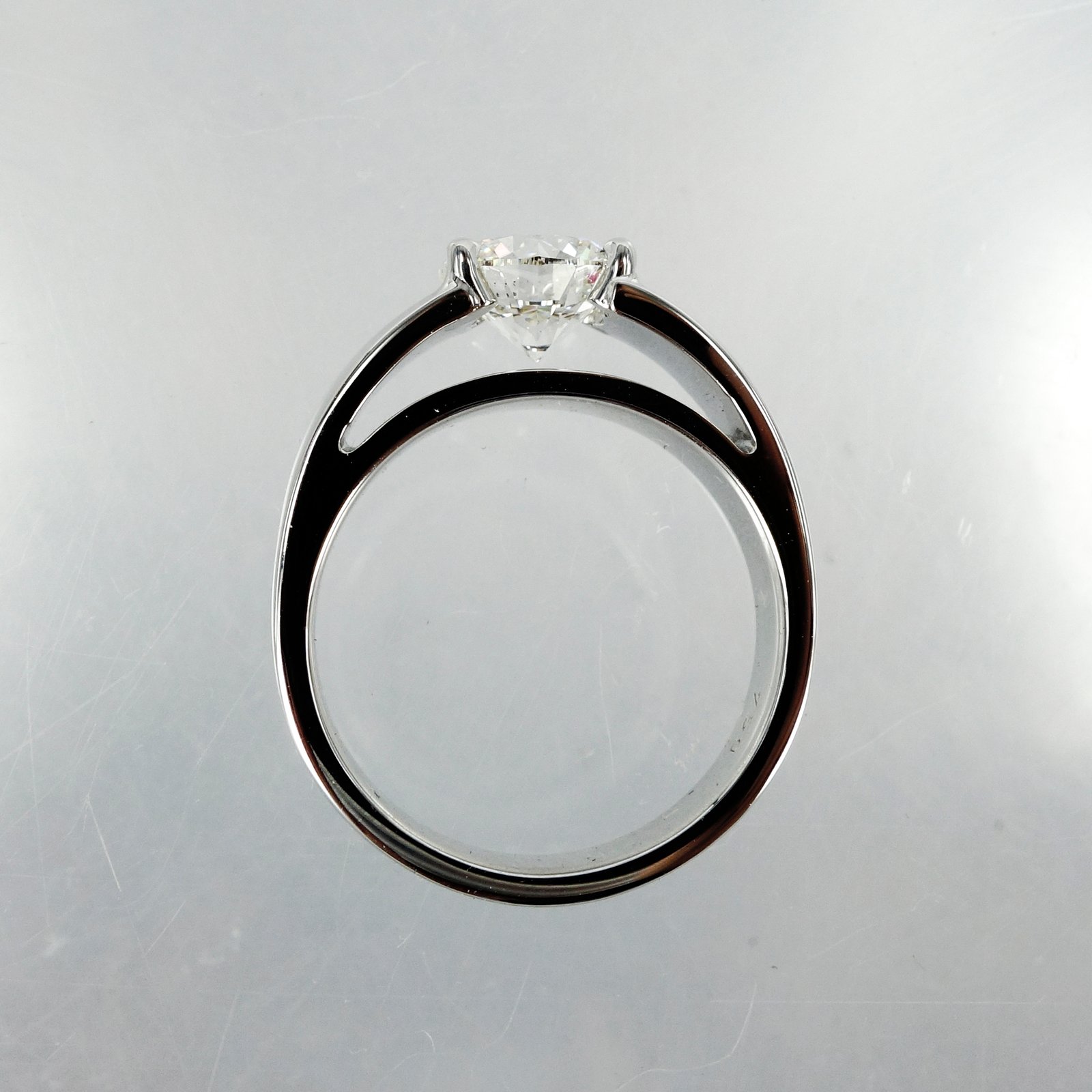 Modern Floating Solitaire Diamond Ring Pilkington Jewellers    DSC8265 