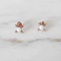 Image 2 of Ella Cross Pearl Earring