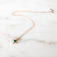 Image 3 of Ella Cross Emerald Necklace