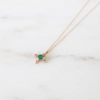 Image 2 of Ella Cross Emerald Necklace