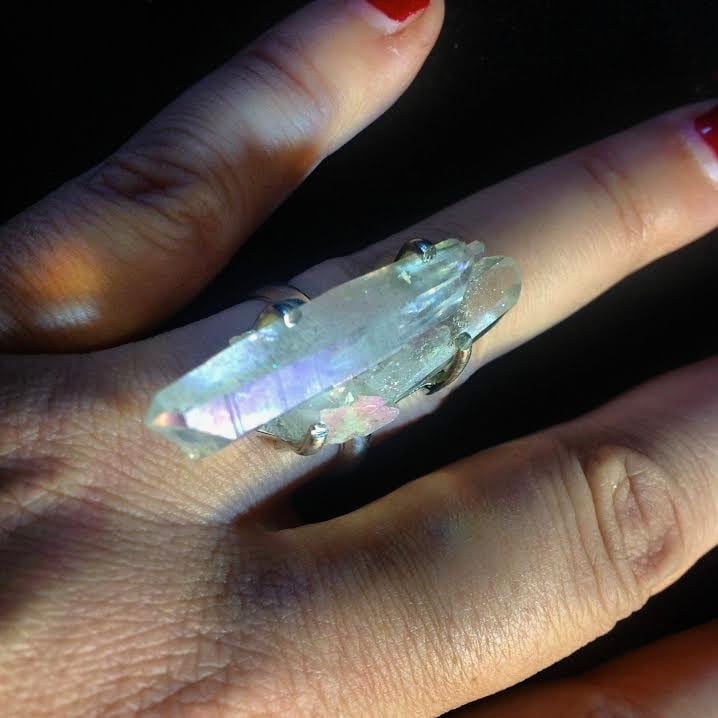 Image of Twin Soul/Tantric Twin Angel Aura Quartz Ring