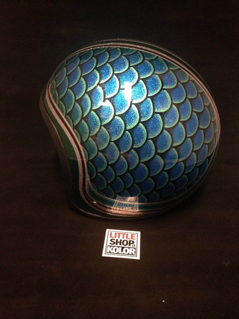 Image of Fish Scale Green XL 3/4 helmet
