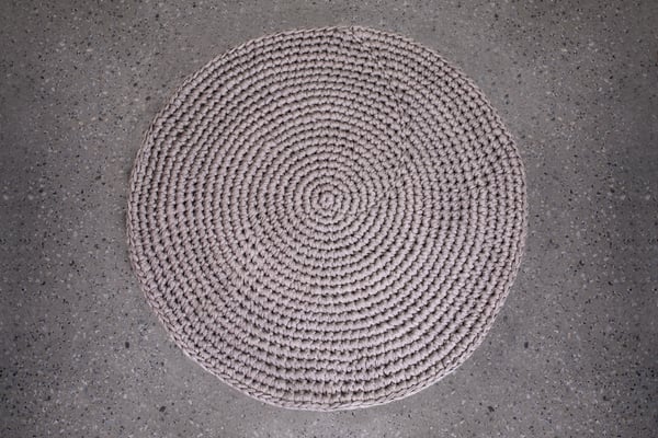 Image of Crochet Rug Grey Brown Fleck