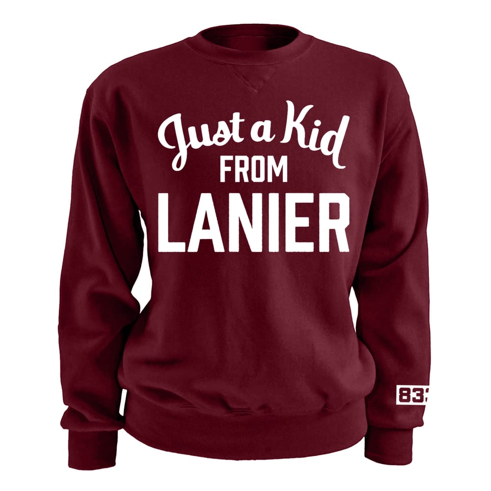 Image of LHS JUST A KID CREWNECK SWEATSHIRT (MAROON)