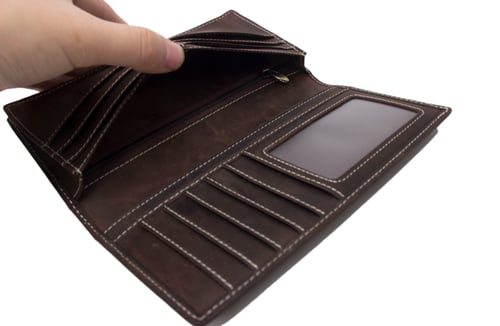 Image of Handmade Genuine Leather Wallet Men Long Wallet Money Purse Card Holder 196-1