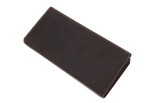 Image of Handmade Genuine Leather Wallet Men Long Wallet Money Purse Card Holder 196-1