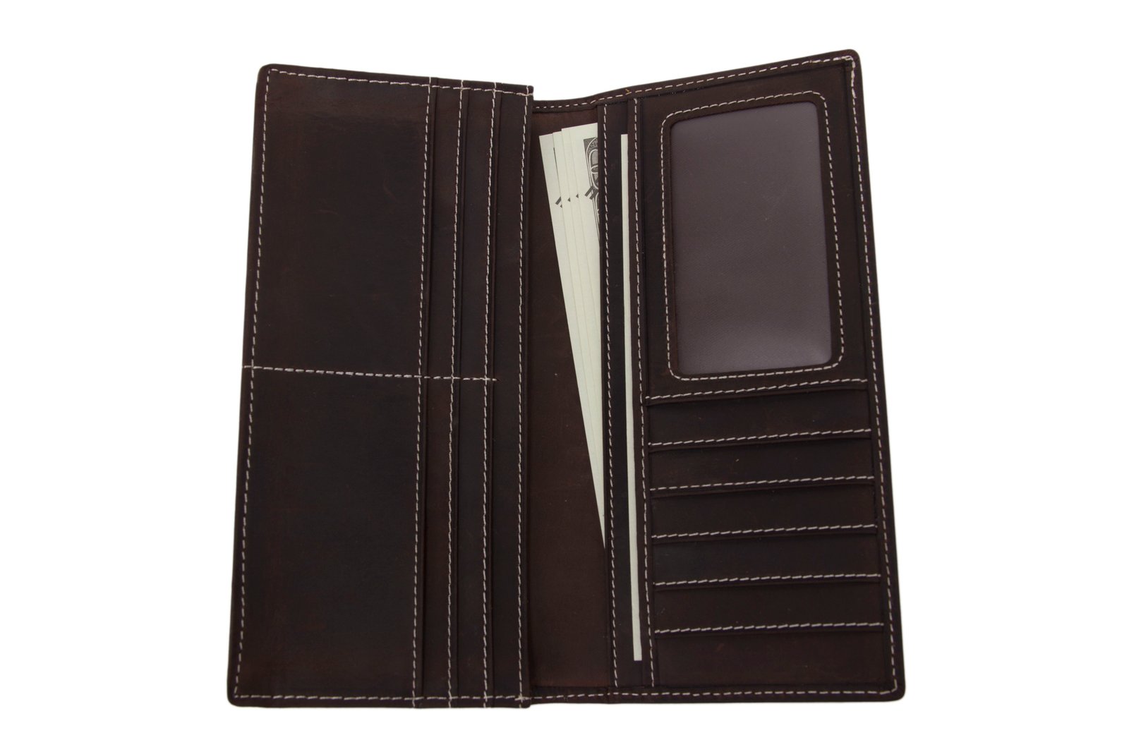WilliamPolo Leather RFID Blocking Long Card Holder Wallets for Men