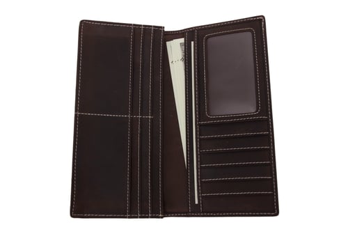 Image of Handmade Genuine Leather Wallet Men Long Wallet Money Purse Card Holder 196-1