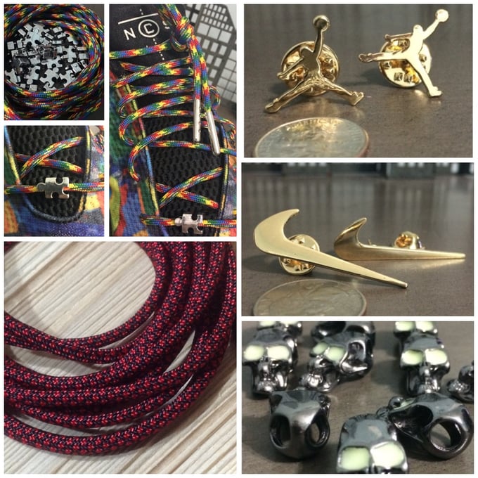 Image of Laces, Gold Pins & Charms