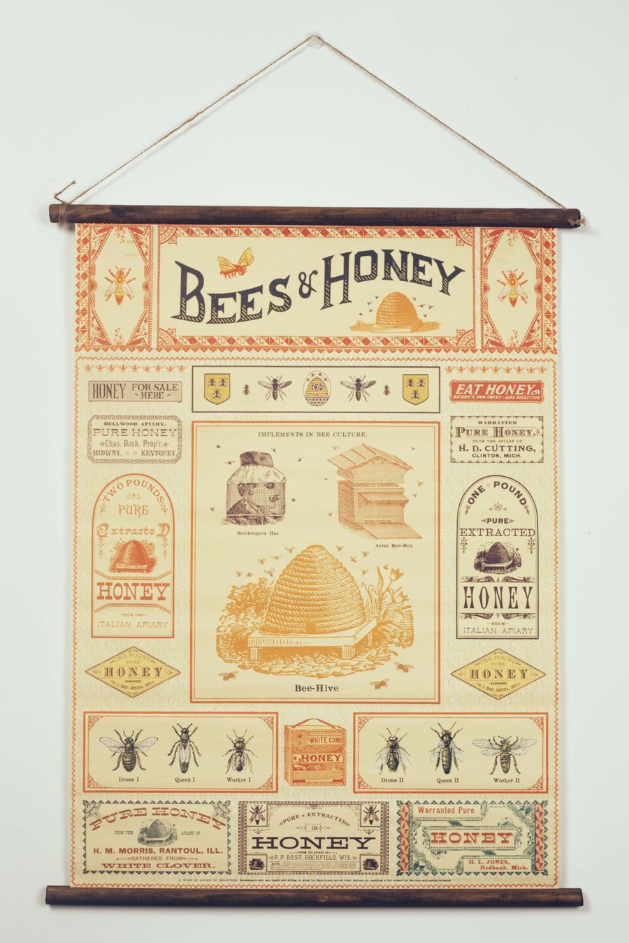 Image of Poster Vintage Bees&Honey