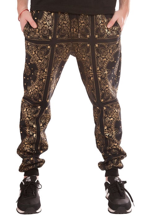 Image of The Metallic Bandana Jogger Pants in Gold