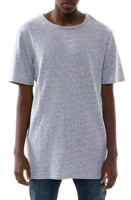 Image of The French Terry Long Split Hem Tall Tee in Heather Grey