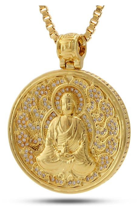 Image of 14K Gold Buddhist Medallion Necklace