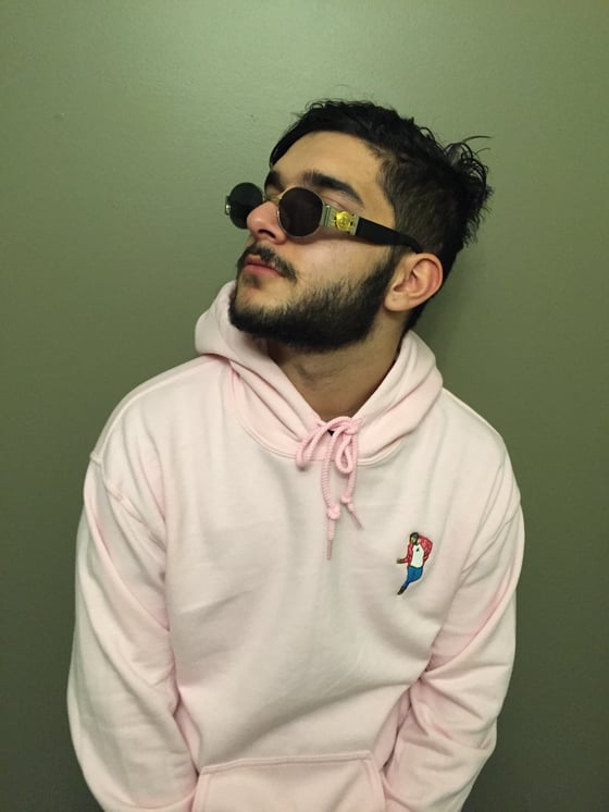 Image of EMBROIDERED PINK HOTLINEBLING SWEATER