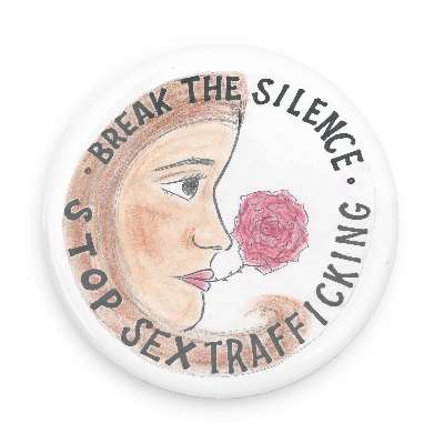 Image of Break the Silence | Stop Sex Trafficking Pinback Button