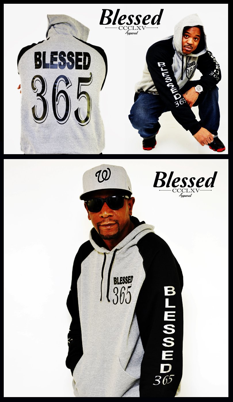 Image of Blessed 365 Hooded Sweatshirt - Oxford/Black