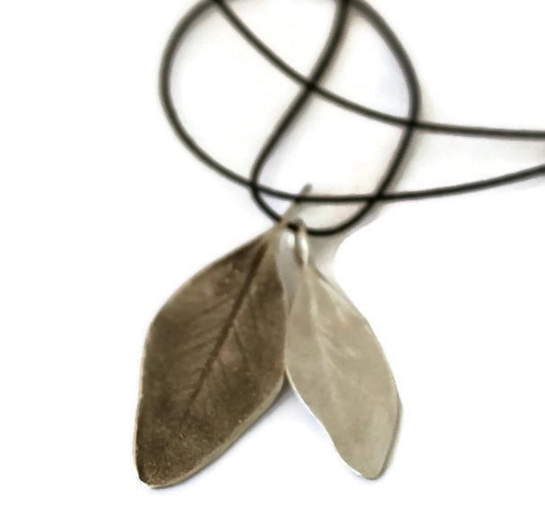 Image of Large Sterling Silver Leaf Pendants 