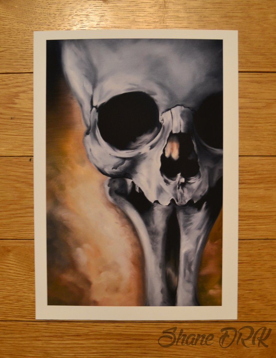 Image of Skull and bones- A4 print