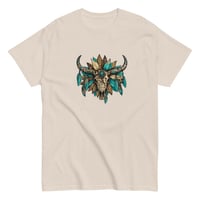Image 6 of Unisex classic tee, Turquoise and Brown Skull Tee, Western