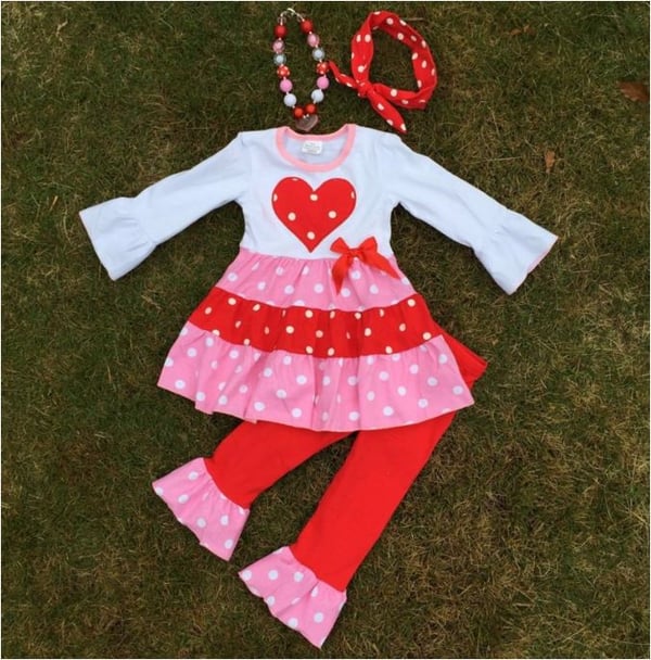Image of Polka Dot Ruffles Valentines Day 