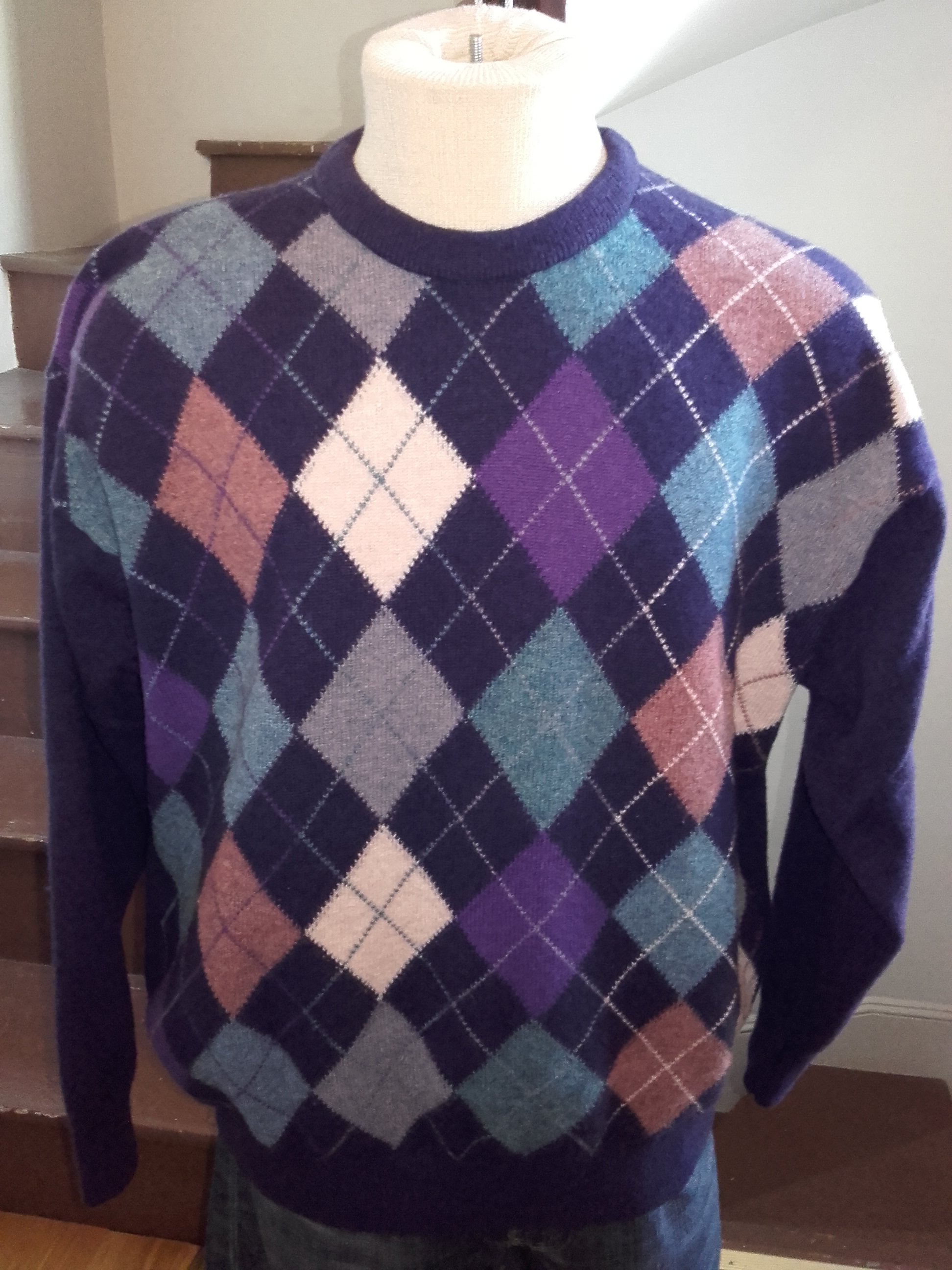 Kerry Classics | Argyle Pattern Jumper | Made in Ireland | Size Large ...
