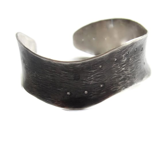 Image of Nori Cuff, Sterling Silver Diamond Bracelet, 