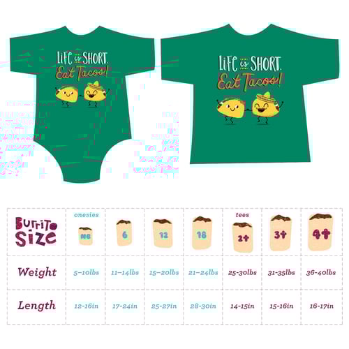 Image of Life Is Short. Eat Tacos! Toddler Tee/ Baby Bodysuit