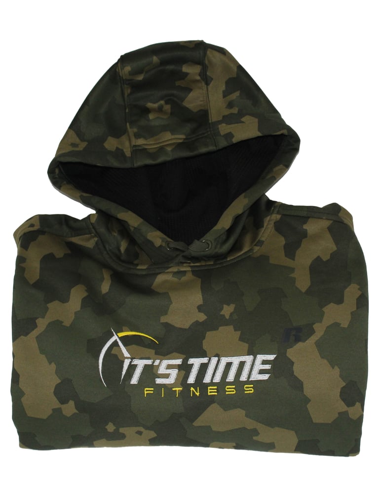 Image of It's Time Fitness Logo Camo Hoodie