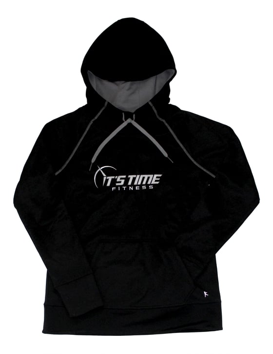 Image of It's Time Fitness Logo Black Hoodie