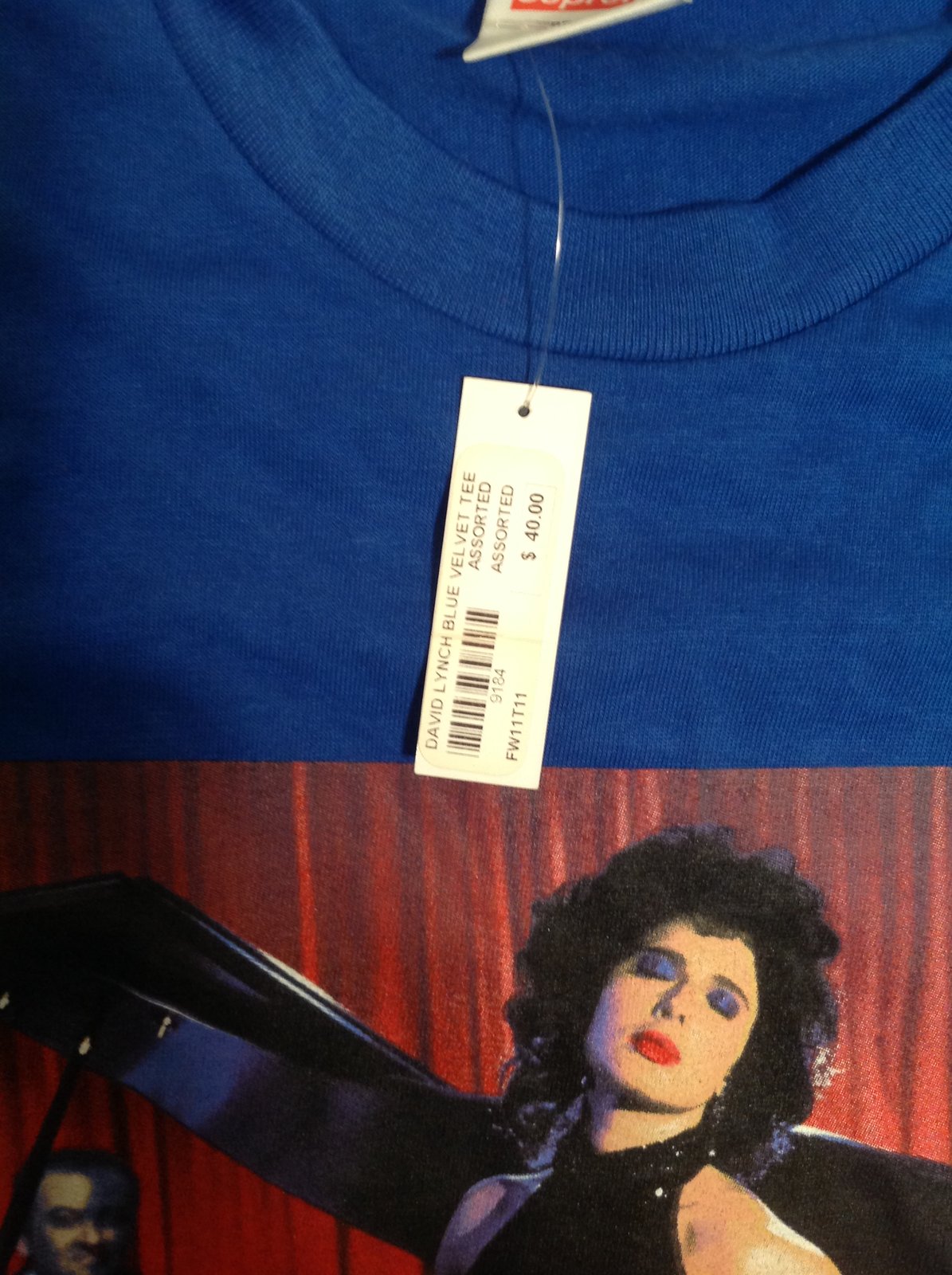 supreme blue velvet tee