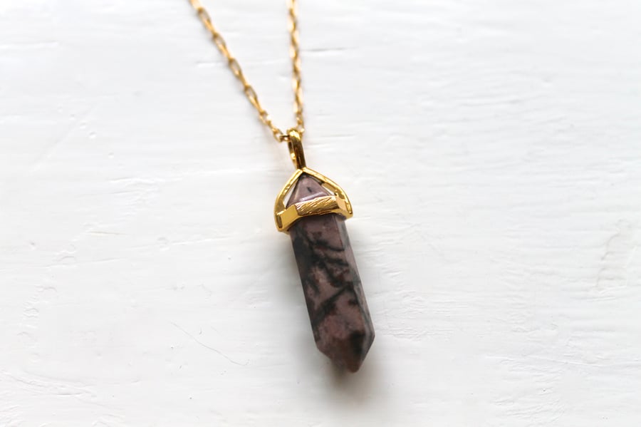 Image of Gold Indian Agate Point Necklace (Originally $24)