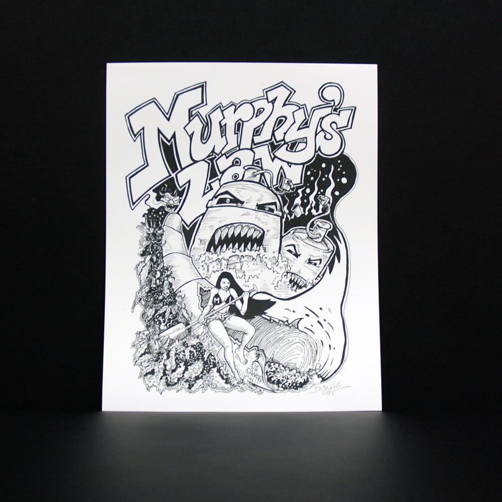 Image of STEVEN HUIE - MURPHY'S LAW PRINT-Art used for T-shirt merchandise