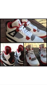 Image of Air Jordan Nike Retro IV 4 Fire Red Mars 2012 Sneakers Boys Youth