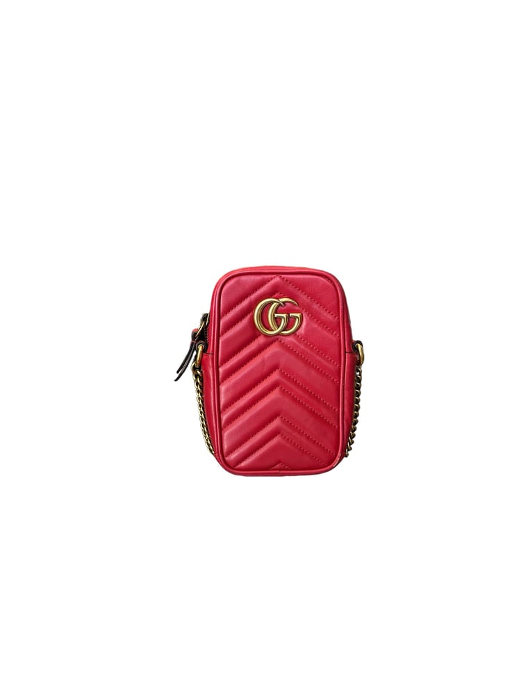 Image of Gucci GG Marmont Vertical Wallet on Chain 233-41