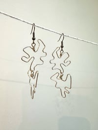 Image 1 of Squiggle drop down earrings