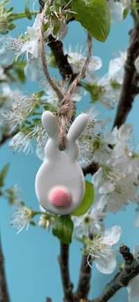 Image 11 of Ceramic Hanging Little Bunnies  Sideways or back view (Set of 2)